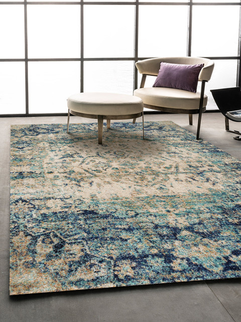

DDecor Blue & Beige Ethnic Motifs Medium Carpet