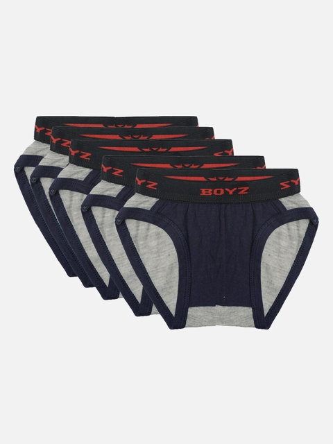 

TINY HUG Boys Navy Blue Solid Cotton Basic Briefs