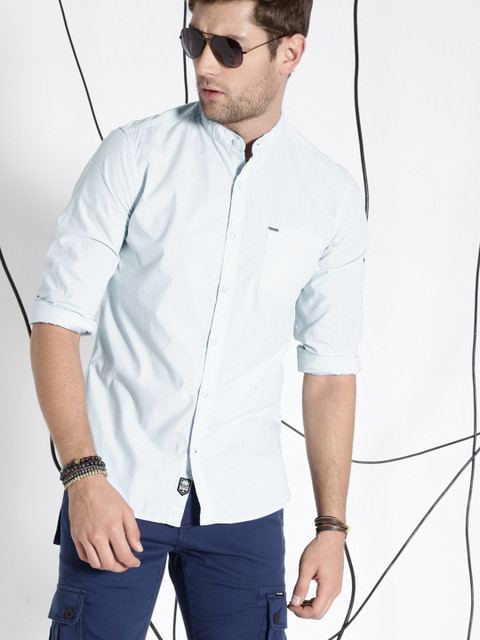 

Ecko Unltd Men Blue Solid Casual Shirt