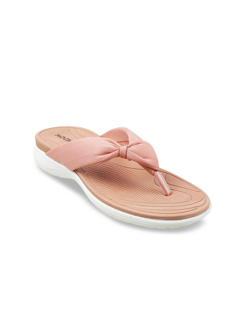 

Mochi Women Pink Open Toe Flats with Bows