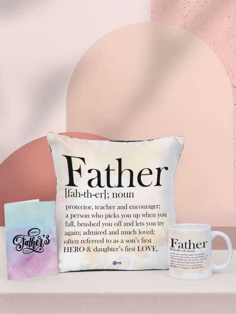 

Crazy Corner White Printed Father's Day Gift Set