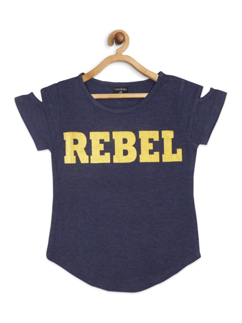 

Tiny Girl Navy Blue Print Top