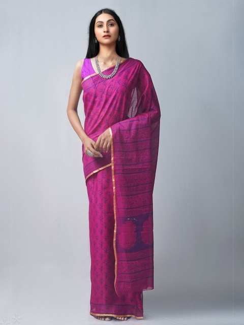 

Unnati Silks Purple Pure Cotton Venkatgiri Saree
