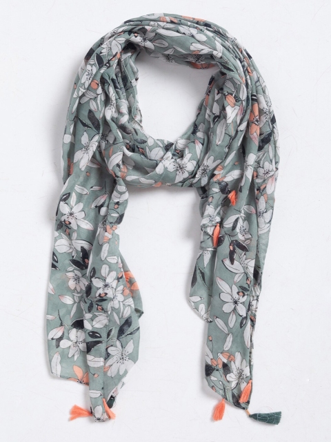 

Globus Women Green & White Floral Printed Scarf
