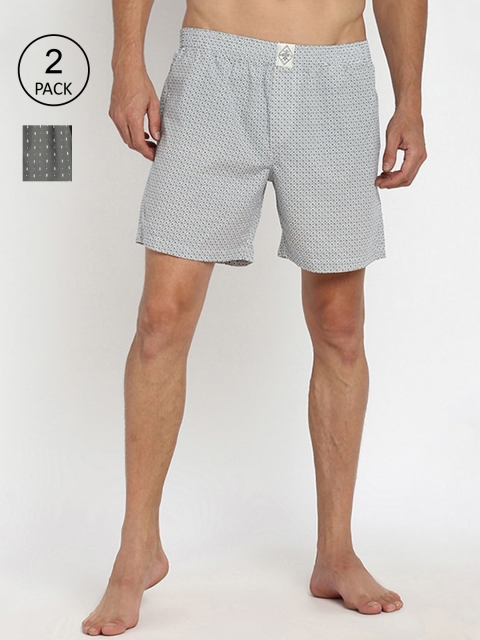 

abof Men Pack of 2 Printed Boxers BOA21AMCWBS5348342, White