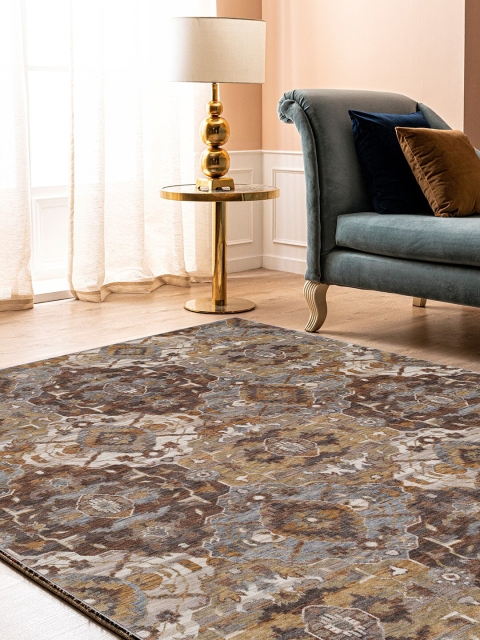 

DDecor Brown Ethnic Motifs Printed Traditional Rectangular Carpets