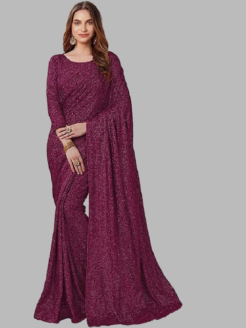 

Fashion Basket Magenta Embellished Pure Georgette Saree
