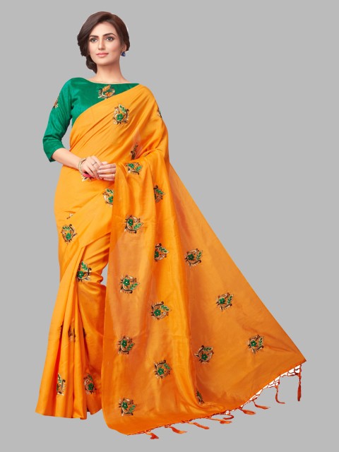 

Fashion Basket Orange Embroidered Saree Blouse