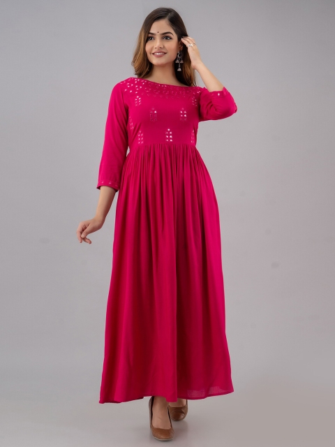 

GULMOHAR JAIPUR Fuchsia Ethnic Maxi Dress