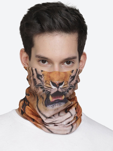 

Free Authority Men Peach-Coloured & White Printed Scarf