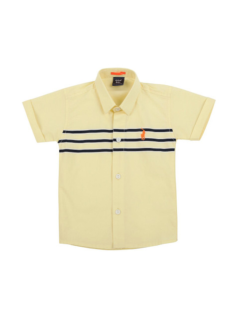 

Actuel Boys Yellow Horizontal Stripes Striped Casual Shirt