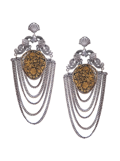

CURIO COTTAGE Gold-Toned Contemporary Drop Earrings