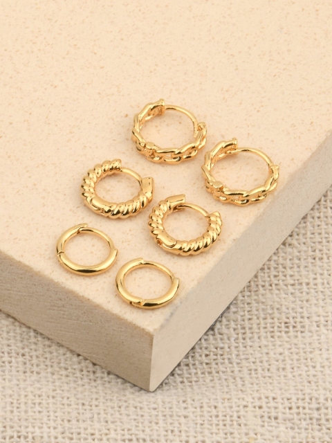 

Accessorize Set Of 3 Gold-Toned Circular Hoop Earrings