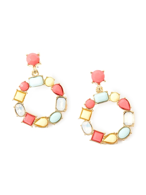 

Accessorize Pink & Yellow Circular Drop Earrings