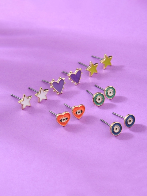 

Accessorize Multicoloured Pack of 6 Circular Studs Earrings, Multi
