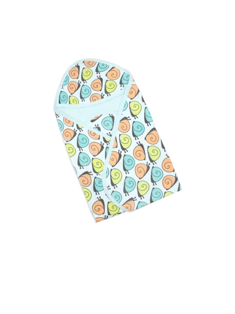 

Born Babies Infant Blue Printed 120 GSM Cotton Bath Towels