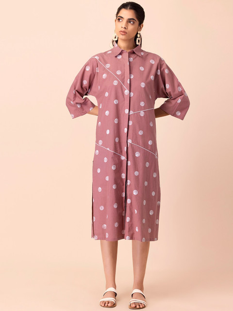 

Earthen BY INDYA Women Pink Floral Embroidered Kurta