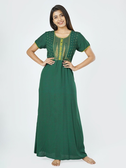 

Maybell Green Printed Maxi Nightdress