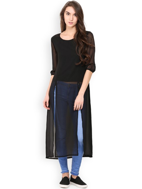 

Trend Arrest Black Semi-Sheer Maxi Top