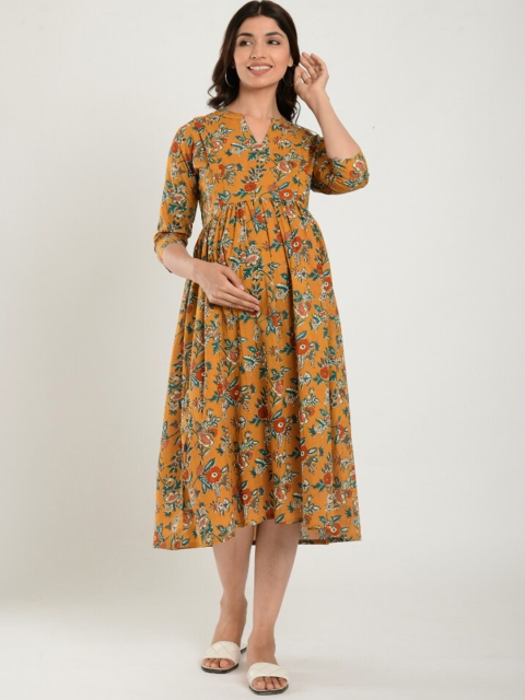 

CRAFIQA Mustard Printed Nightdress