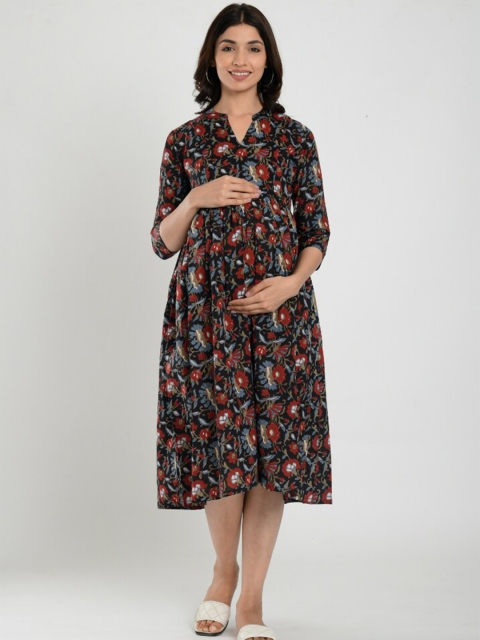 

CRAFIQA Black Printed Nightdress