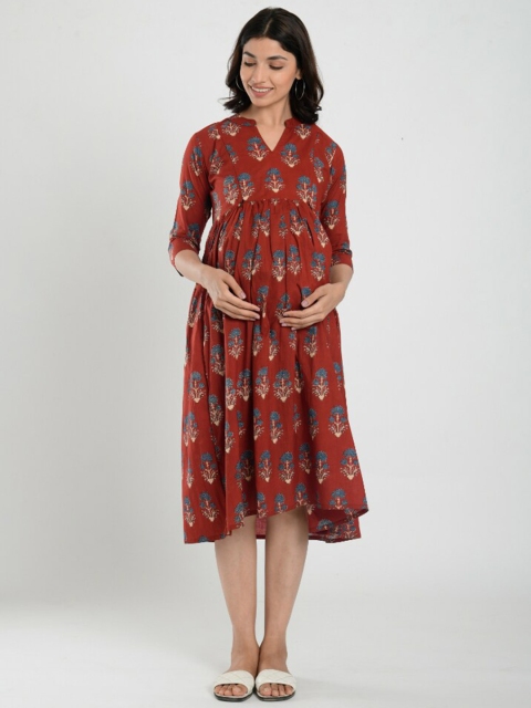 

CRAFIQA Maroon Printed Nightdress