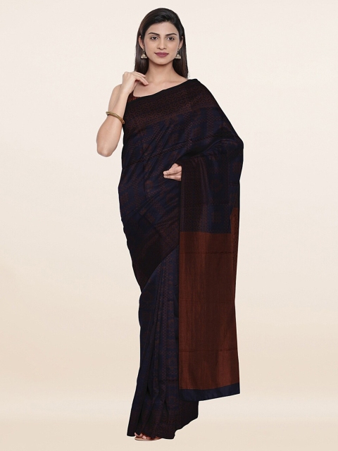 

Pothys Blue & Brown Woven Design Saree