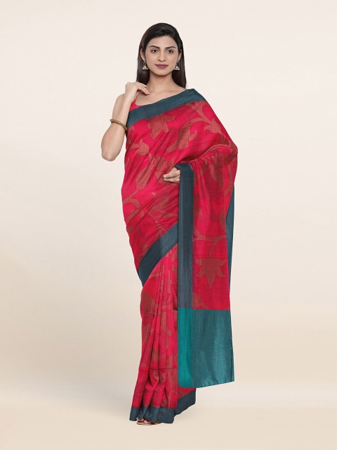 

Pothys Pink & Blue Ethnic Motifs Supernet Saree