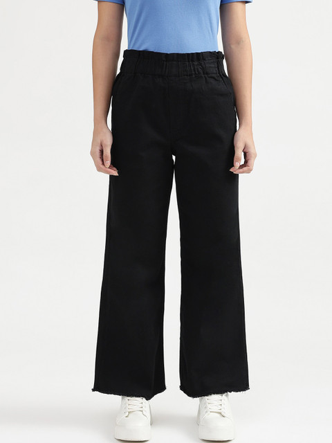 

United Colors of Benetton Women Black Flared High-Rise Jeans
