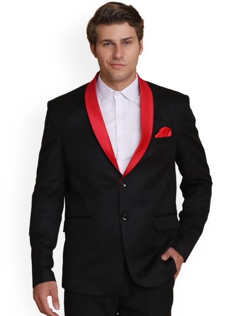 

TAHVO Men Black Solid Blazers