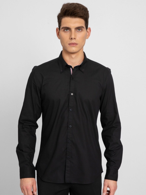 

Snitch Men Black Slim Fit Casual Shirt