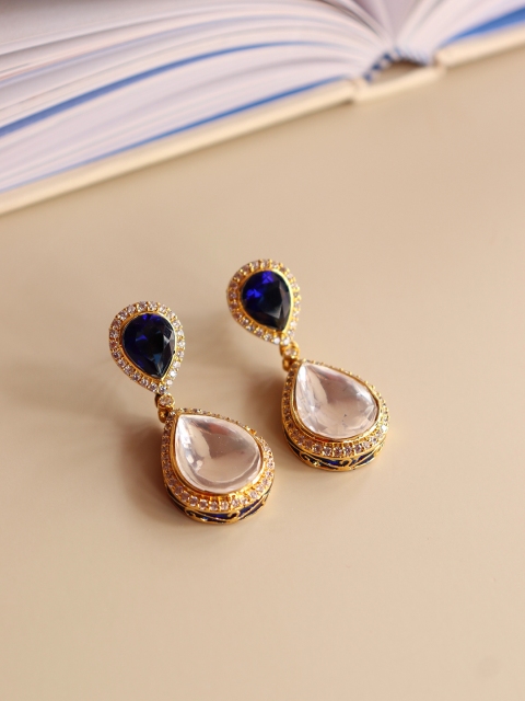 

CURIO COTTAGE Blue Contemporary Drop Earrings