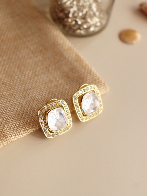 

CURIO COTTAGE Gold-Toned Contemporary Studs Earrings