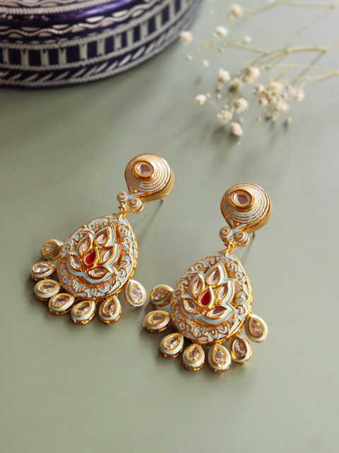 

CURIO COTTAGE Blue Contemporary Drop Earrings