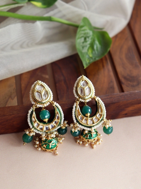 

CURIO COTTAGE Green Contemporary Drop Earrings