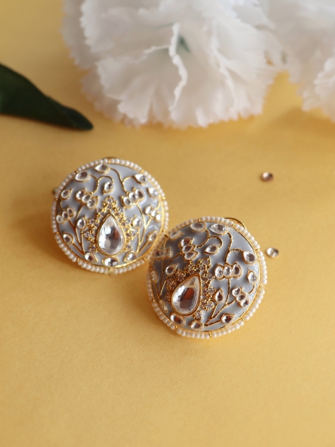 

CURIO COTTAGE Grey Contemporary Studs Earrings