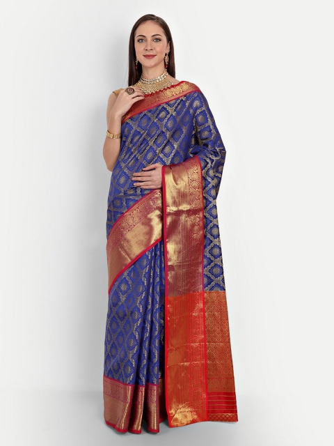 

Royal Rajgharana Saree Black & Red Woven Design Zari Silk Blend Kanjeevaram Sarees