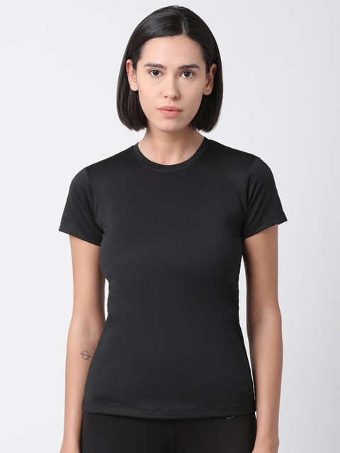 

GOLDSTROMS Women Black Training or Gym T-shirt