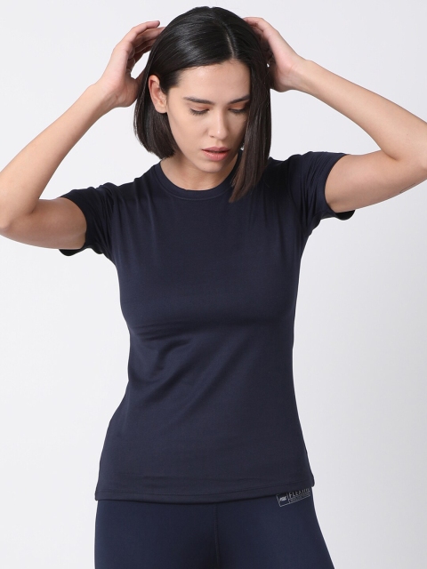 

GOLDSTROMS Women Navy Blue Solid T-shirt