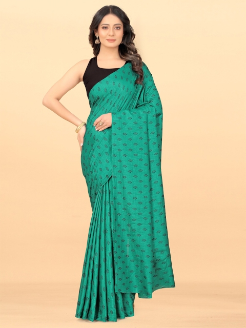 

Wuxi Blue & Black Ethnic Motifs Art Silk Block Print Saree