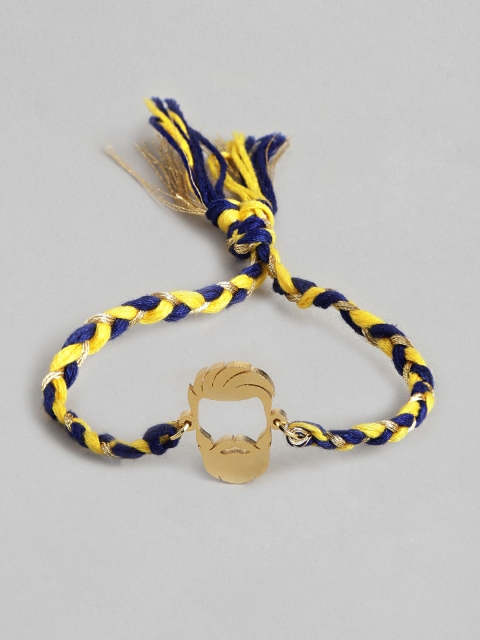 

Pipa Bella Men Yellow & Navy Blue Gold Plated Stainless Steel Bhai Bottle Opener Rakhi