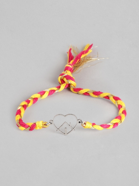 

Pipa Bella Men Red & Yellow Heart Textured Braided Rakhi