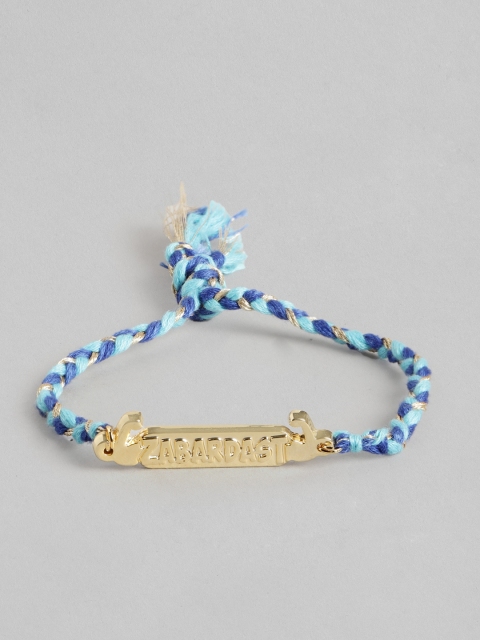 

Pipa Bella Men Blue & Gold-Toned Typography Textured Rakhi