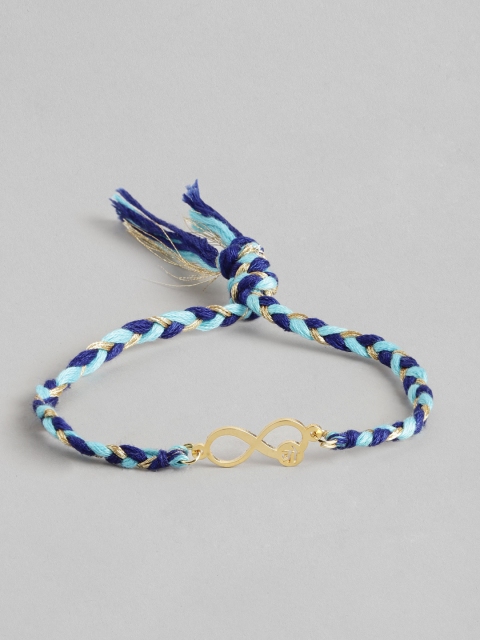 

Pipa Bella Men Blue Gold-Plated Infinity Textured Rakhi