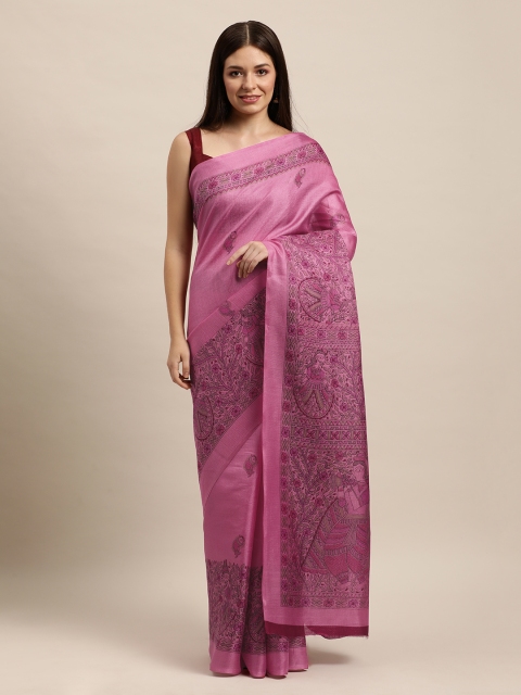 

KALINI Purple Ethnic Motifs Printed Saree