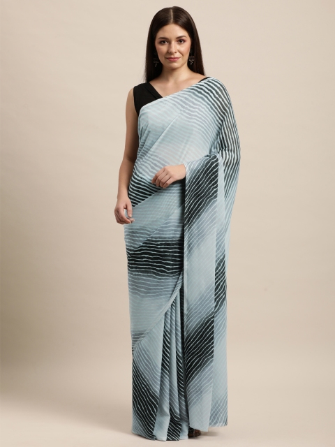 

KALINI Grey & Black Leheriya Georgette Leheriya Saree