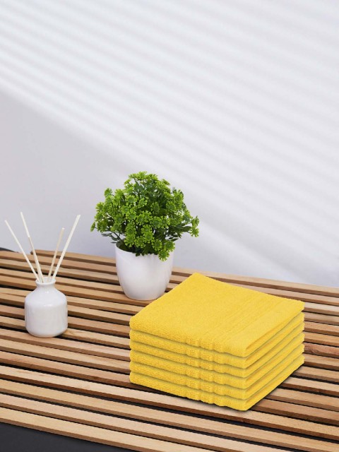 

Himeya Set of 6 Yellow Solid Cotton Face Towels