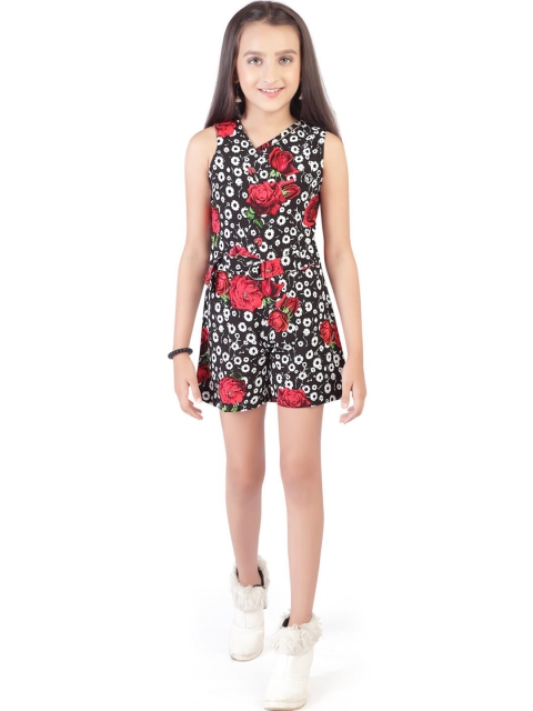 

Tiny Girl Girls Black & Red Printed Basic Jumpsuit