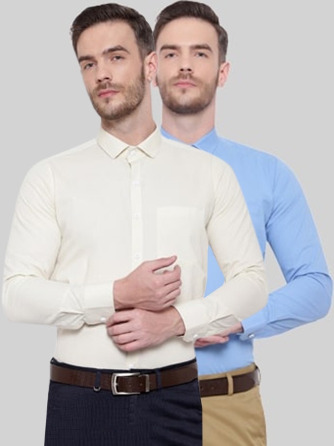 

Srey trends Men Pack of 2 Comfort Cotton Formal Shirt, Cream