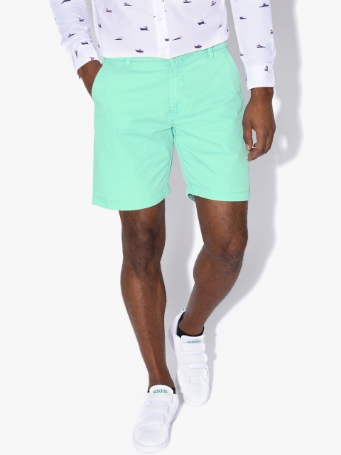 

Aeropostale Men Sea Green Chino Shorts